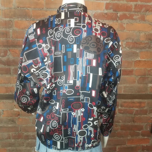 VTG Diane Von Furstenberg Women's Blouse Geometric - Picture 4 of 7